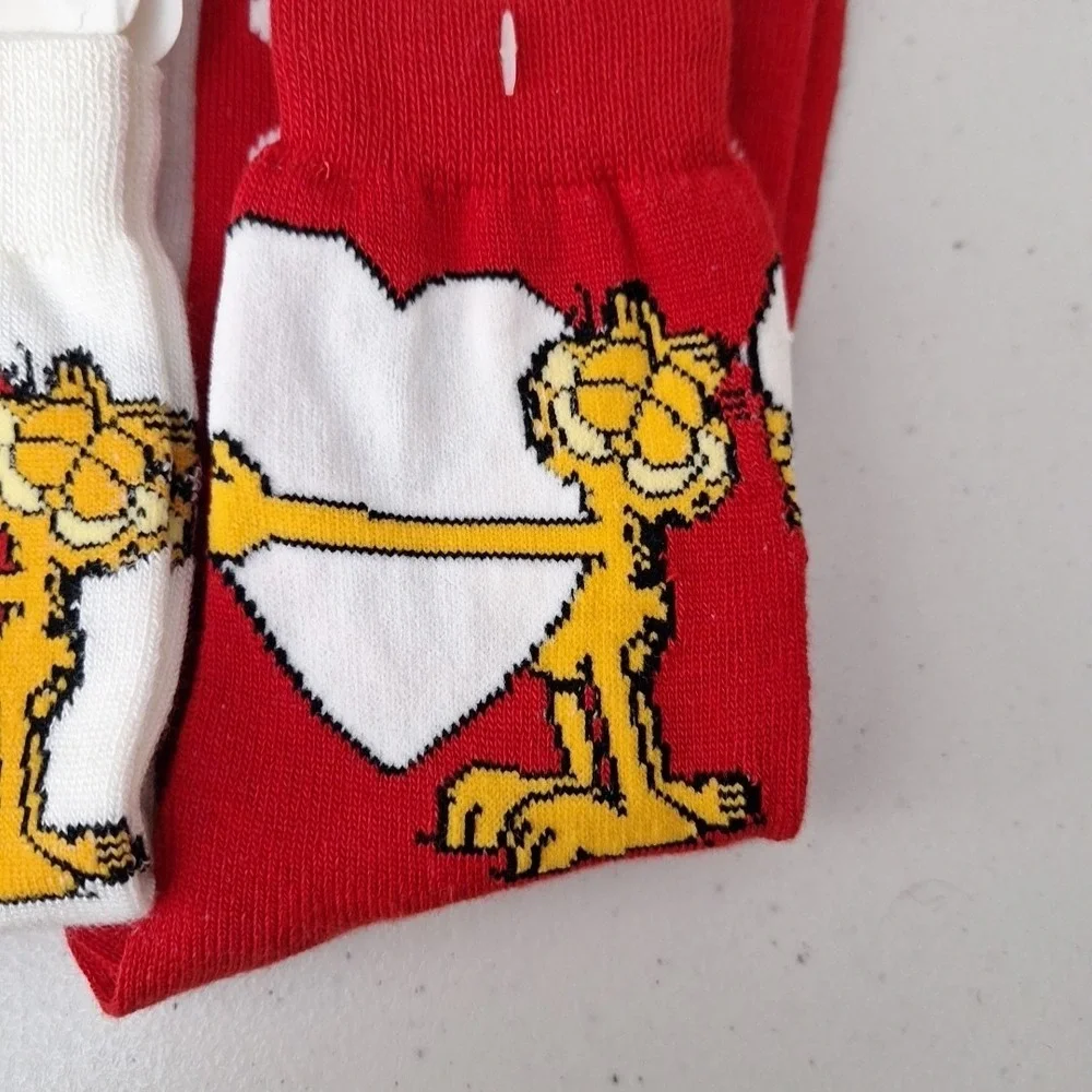 Vintage 1994 GARFIELD THE CAT Women's Crew Socks Valentine's Day Novelty NWT